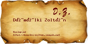 Dömölki Zoltán névjegykártya